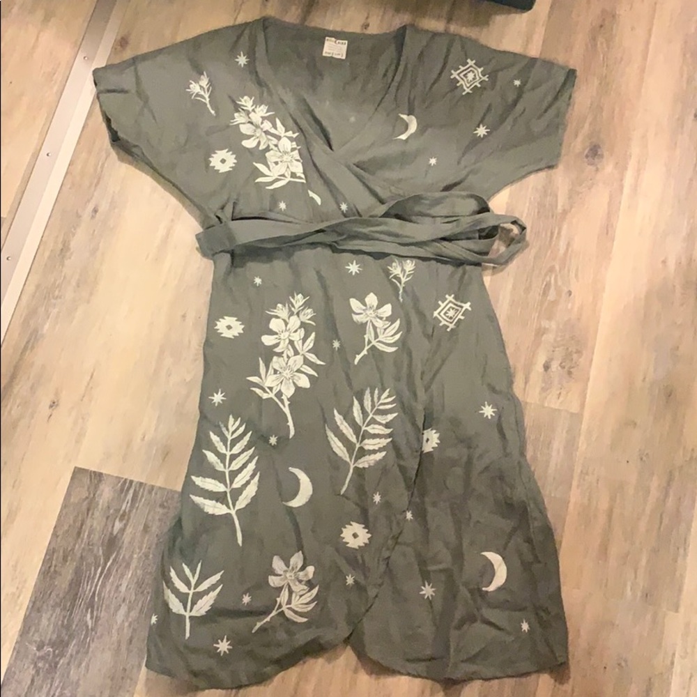 Hill Bird Wild Rose and Nettle Dress Linen Sz S/M